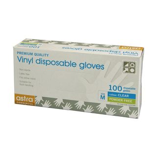 Capri Clear Medium Vinyl Gloves Powder Free 100pk