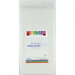 Five Star White Plastic Rectangle Table Cover (137cmx274cm)