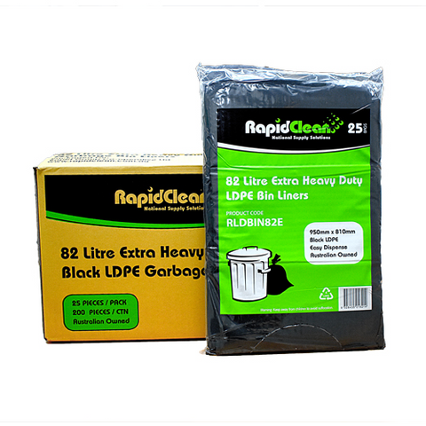 Rapid Clean Extra Heavy Duty Garbage Bags 82 Litre (200)