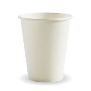 BC-8W Biopak (80mm) White Single Wall 280ml Cups (1000)