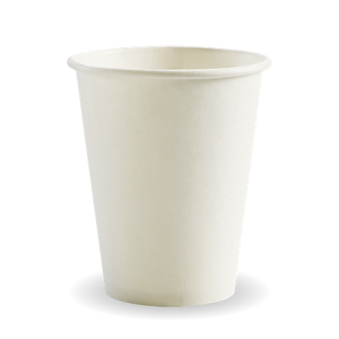 BC-8W Biopak (80mm) White Single Wall 280ml Cups (1000)