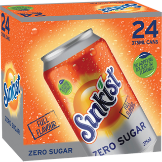 (CL) Schweppes Sunkist Orange Zero Sugar Cans (24x375ml)