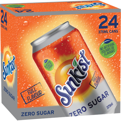 (SBI) Schweppes Sunkist Orange Zero Sugar Cans (24x375ml)