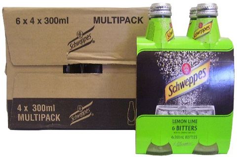 Schweppes Lemon Lime & Bitters Glass (24x300ml)