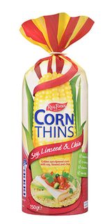 Real Foods Corn Thins Soy & Linseed 150g