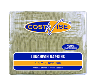 Costwise Brown 1ply Luncheon Napkins (500pk)