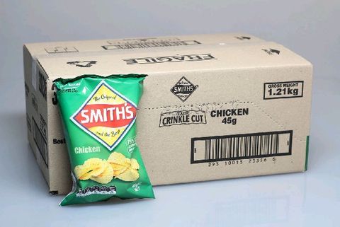 Smiths Chicken Crinkle Cut Chips (18x45gm)