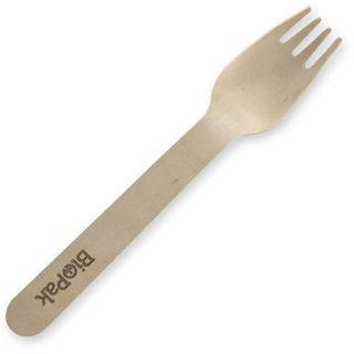 HY-16F-COATED Biopak 100% Wooden Forks - FSC (100pk)