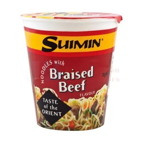 Suimin Brasied Beef Noodles Cup (12x70g)