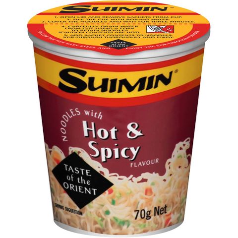 Suimin Hot & Spicy Noodles Cup (12x70g)