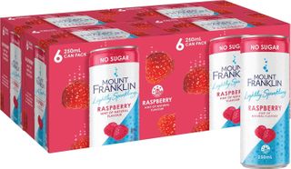 Mt Franklin Raspberry Lightly Sparkling Water Mini Cans (24x250ml)