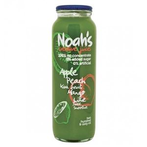 (NP) Noahs Apple Peach-Kiwi-Mango Lime Juice Smoothie Glass Bottles (12x260ml)