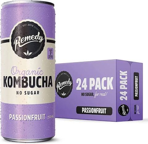 (NP) Remedy Organic Kombucha Passionfruit No Sugar Mini Cans (24x250ml)