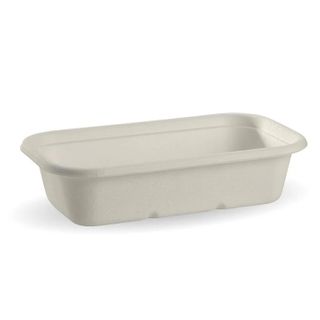 Biopak B-LB-1000-W White Bioboard Rectangle Takeaway Container (500)