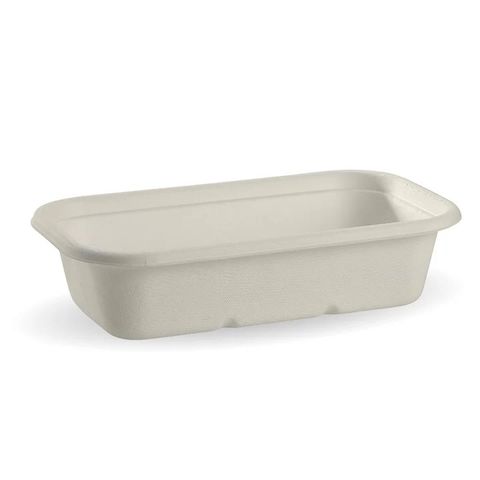 Biopak B-LB-1000-W White Bioboard Rectangle Takeaway Container (500)
