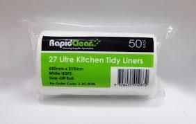 Rapid Clean White Kitchen Tidy Bags 27 Litre 50pk