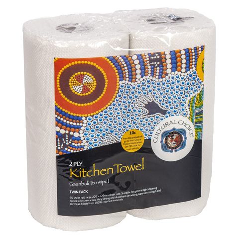 (NP) Cultural Choice Kitchen Roll Towel 2ply 60 Sheets 2pk