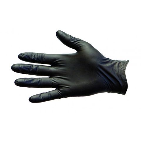 (SBI) Rapid Clean Nitrile Medium Black Powder Free Disposable Gloves 100pk