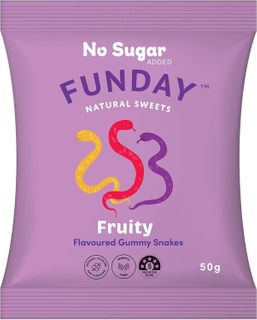 Funday Fruity Gummy Snakes No Added Sugar Natural Flavour (12x50g)