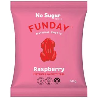 Funday Raspberry Gummy Frogs No Added Sugar Natural Flavour (12x50g)