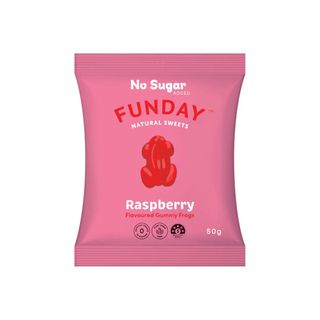 Funday Raspberry Gummy Frogs No Added Sugar Natural Flavour (12x50g)