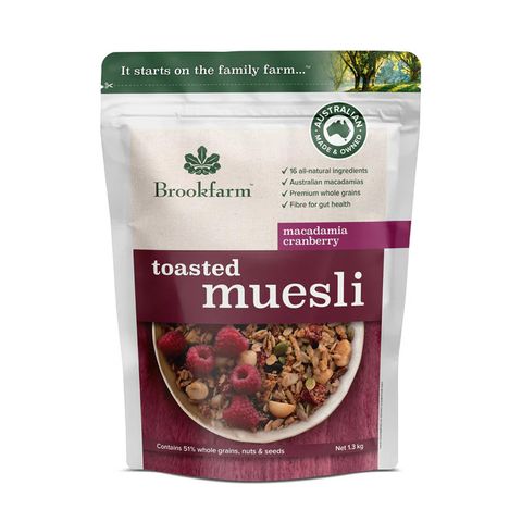 (NP) Brookfarm Natural Muesli Macadamia & Cranberry 1.25kg