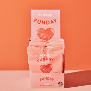 Funday Sour Peach Hearts No Sugar Natural Flavour (12x50g)