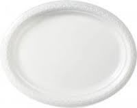 Biopak B-PL-16-2-PF Sugarcane Oval Plates (12.5x10) 125pk