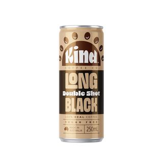Kind Coffee Co. Long Double Shot Black 100% Real Coffee Mini Cans (12x250ml)