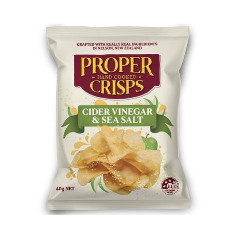 Proper Crisps Cider Vinegar & Sea Salt (18x45g)