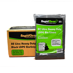 Rapid Clean Black Heavy Duty Garbage Bags 82 Litre (25pk)