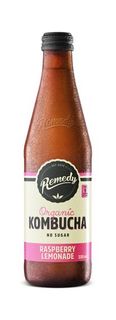 Remedy Kombucha Raspberry Lemonade No Sugar Glass Buddies (12x330ml)
