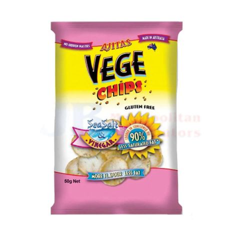 Ajitas Vege Chips Salt & Vinegar (12x50g)