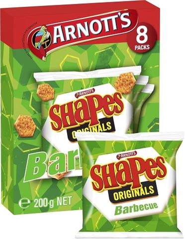 Arnotts BBQ Shapes Multipack (8) 200g