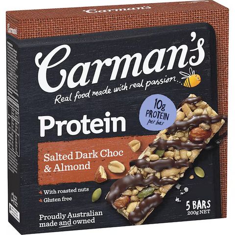 Carmans Gourmet Protein Bar Salted Dark Chocolate & Almond 5pk