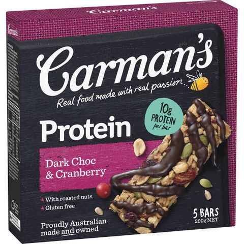 Carmans Gourmet Protein Bar Dark Chocolate & Cranberry 5pk