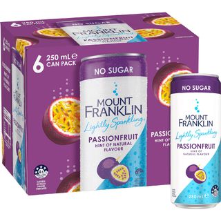 Mt Franklin Passionfruit Lightly Sparkling Water Mini Cans (24x250ml)