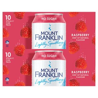 Mt Franklin Raspberry Lightly Sparkling Water Cans (20x375ml)