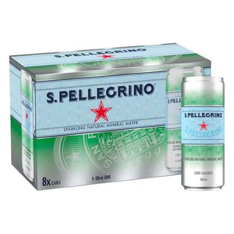 San Pellegrino Sparkling Natural Mineral Water Sleek Cans (24x330ml)