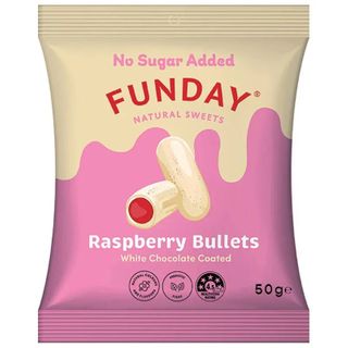 Funday White Chocolate Raspberry Bullets No Added Sugar Natural Flavour (12x50g)