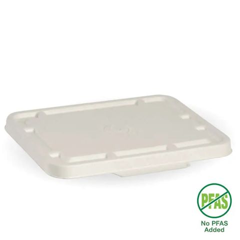 Biopak B-LBL-2/3C-W-PF 2&3 Compartment White Plant Fibre Takeaway Lid (500)