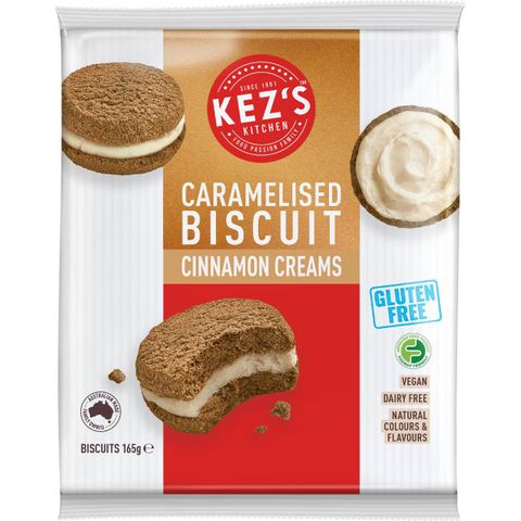 KEZ Gluten Free Caramelised Biscuits Cinnamon Creams 165g