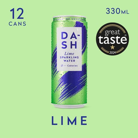 (NP) Dash Water Lime Sparkling Water Cans (12x330ml)