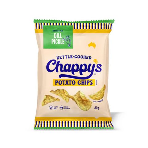 (NP) Chappy's Dill Pickle Potato Chips (12x80g)