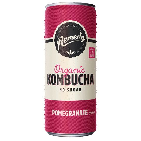 (NP) Remedy Organic Kombucha Pomegranate No Sugar Mini Cans (24x250ml)