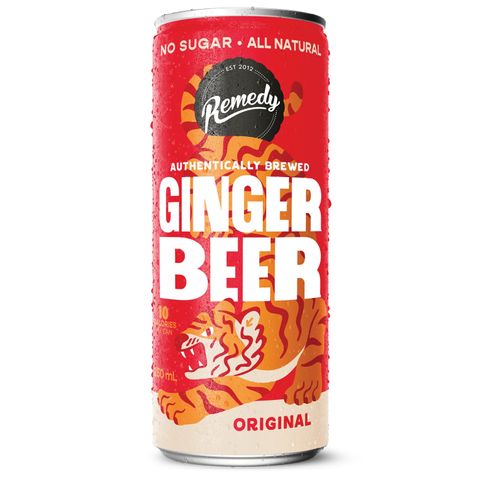 (NP) Remedy Organic Ginger Beer Original No Sugar Mini Cans (24x250ml)
