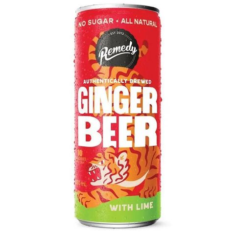 (NP) Remedy Organic  Ginger Beer Lime No Sugar Mini Cans (24x250ml)