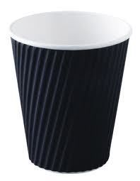 Detpak 8oz Black Hot Paper Ripple Cups (1000)