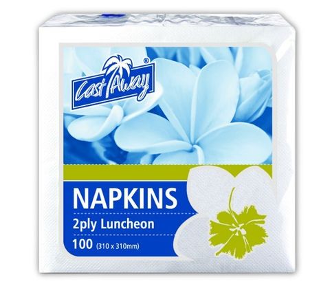 Castaway White Luncheon Napkins 2ply 100pk