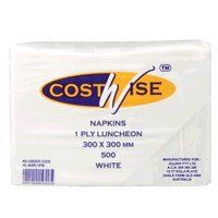 Costwise White Luncheon Napkins 1ply 500pk